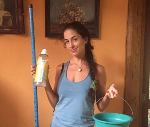 Fazendo a faxina ecológica ou limpeza natural com produtos da Loja Caule.