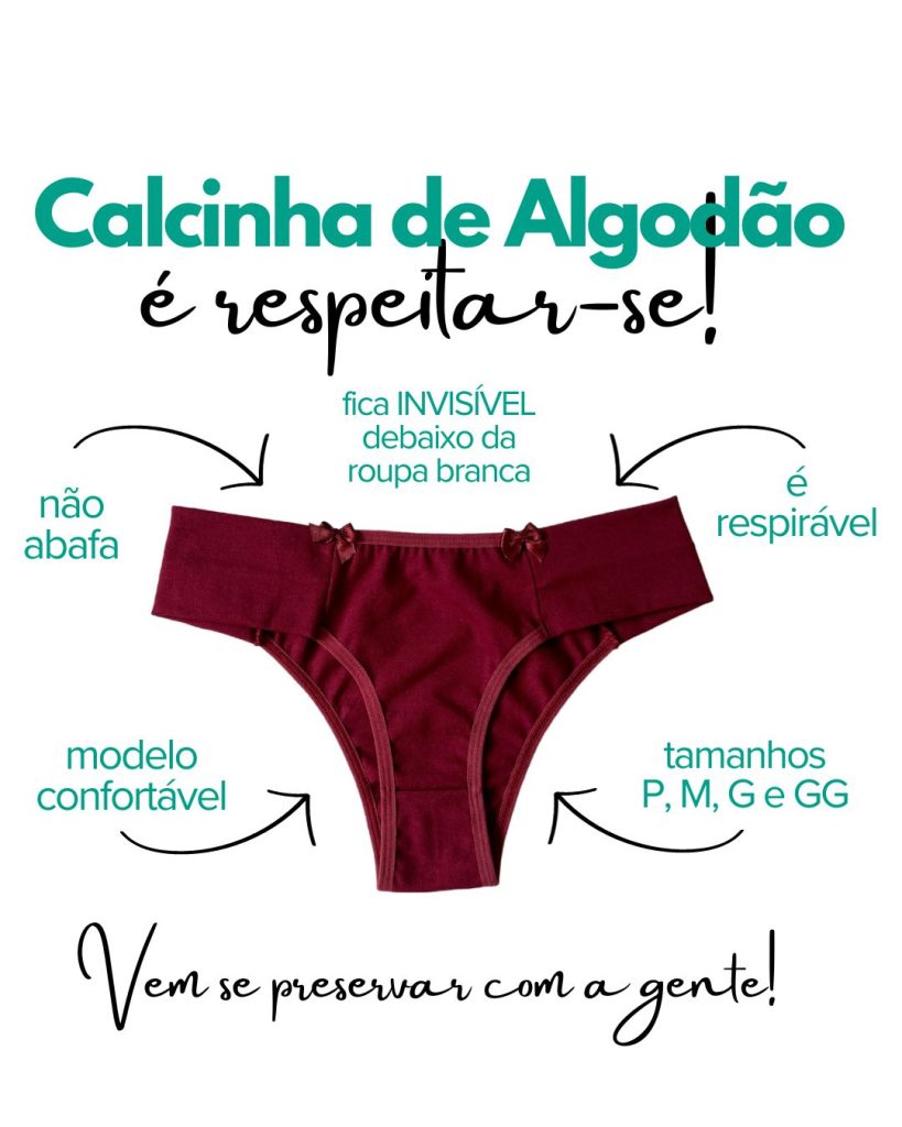 calcinha de algodão é melhor quando tem candidíase